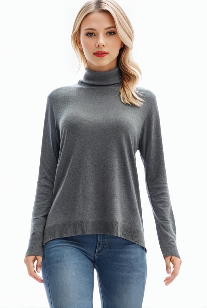 3 sets of turtleneck tees comfy long sleeve shirt perfect for spring autumn women s apparel 144692