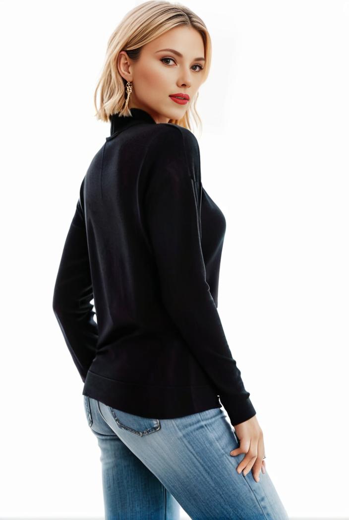 3 sets of turtleneck tees comfy long sleeve shirt perfect for spring autumn women s apparel 144704