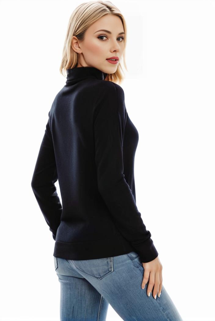 3 sets of turtleneck tees comfy long sleeve shirt perfect for spring autumn women s apparel 144705