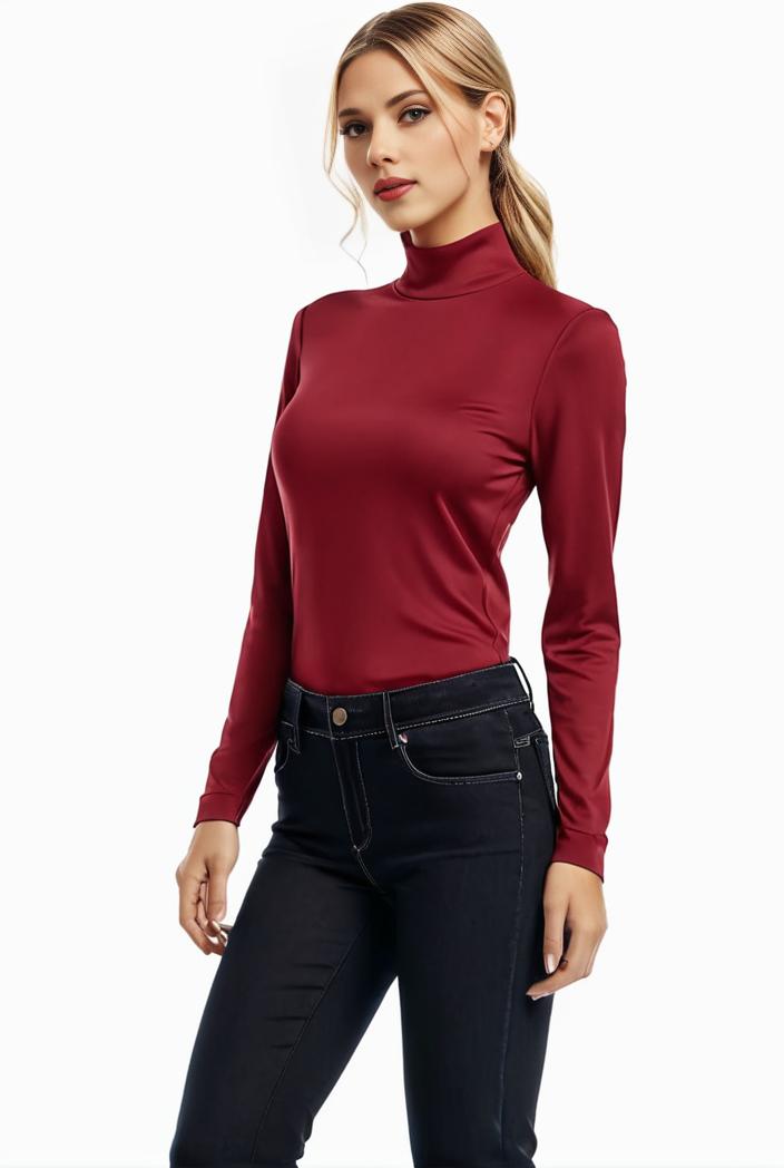 3 sets of turtleneck tees comfy long sleeve shirt perfect for spring autumn women s apparel 129525