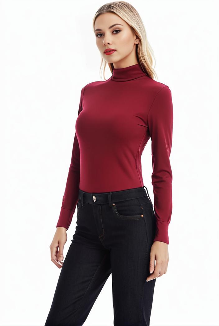 3 sets of turtleneck tees comfy long sleeve shirt perfect for spring autumn women s apparel 129529