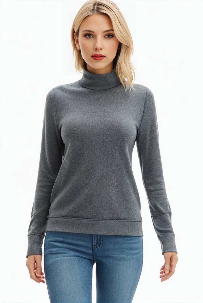3 sets of turtleneck tees comfy long sleeve shirt perfect for spring autumn women s apparel 129531