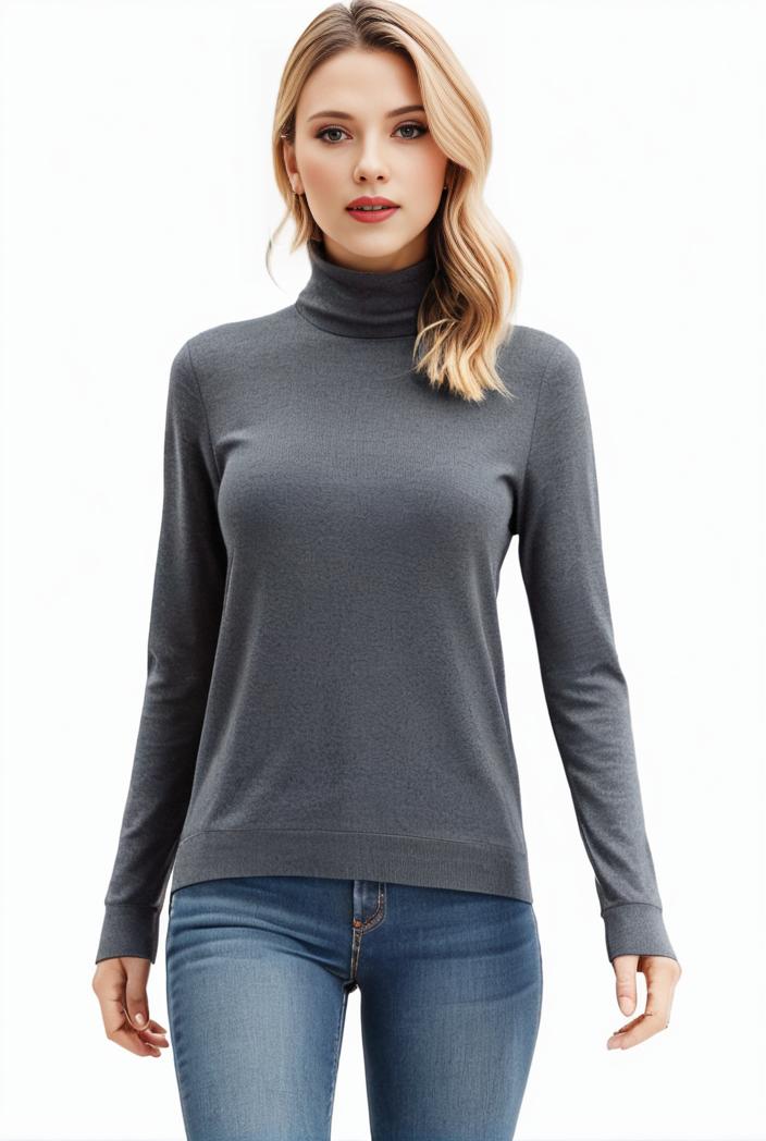 3 sets of turtleneck tees comfy long sleeve shirt perfect for spring autumn women s apparel 129539