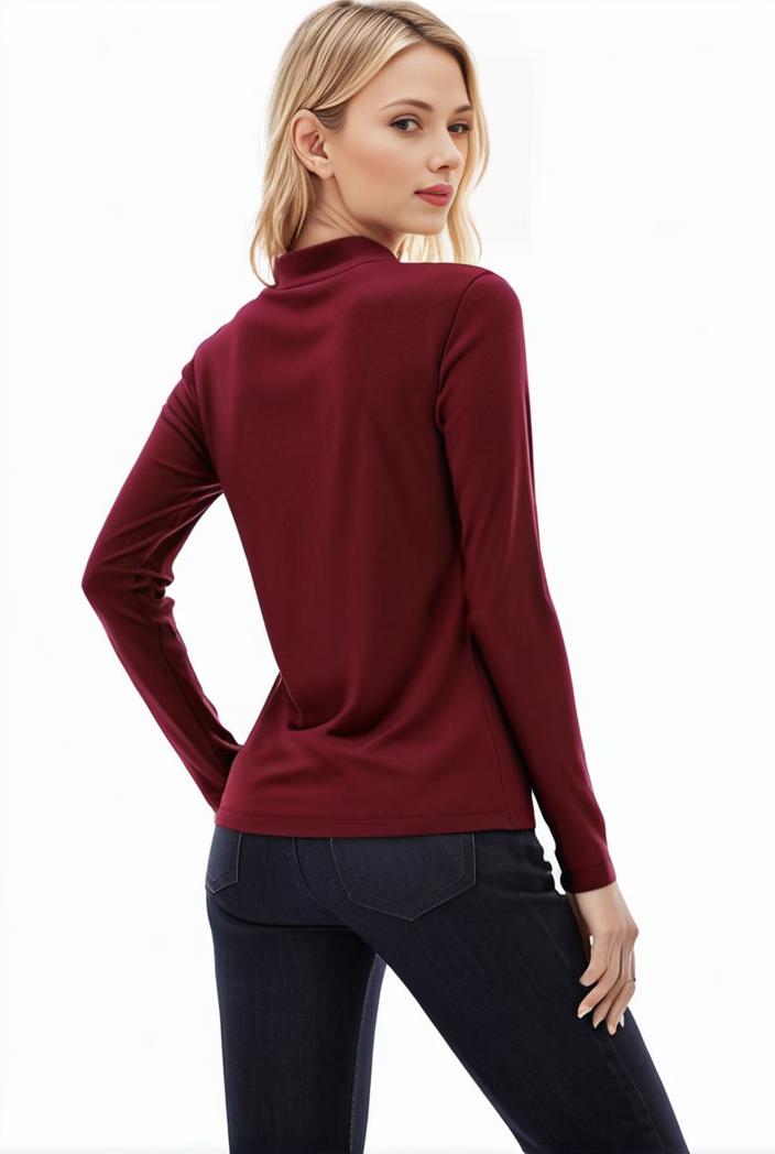 3 sets of turtleneck tees comfy long sleeve shirt perfect for spring autumn women s apparel 129540