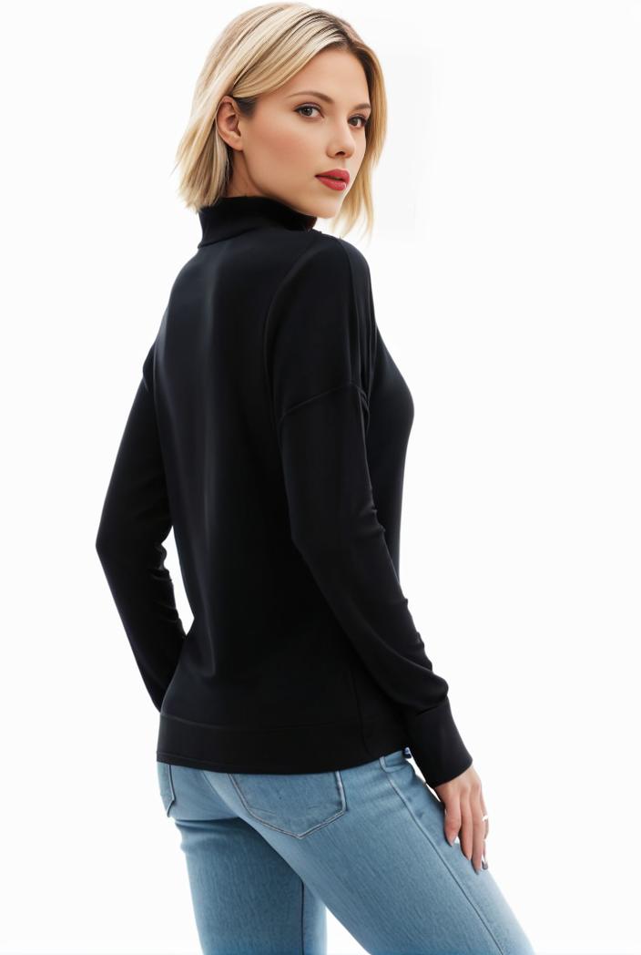 3 sets of turtleneck tees comfy long sleeve shirt perfect for spring autumn women s apparel 129549