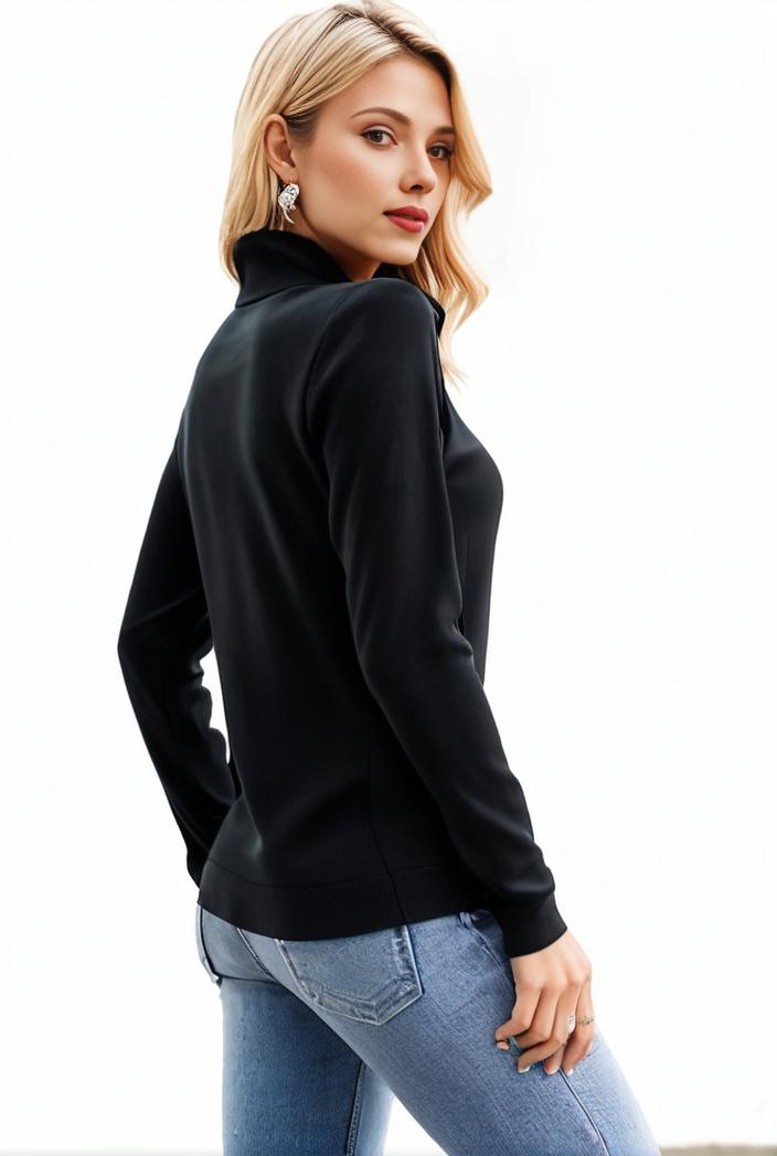 3 sets of turtleneck tees comfy long sleeve shirt perfect for spring autumn women s apparel 129554