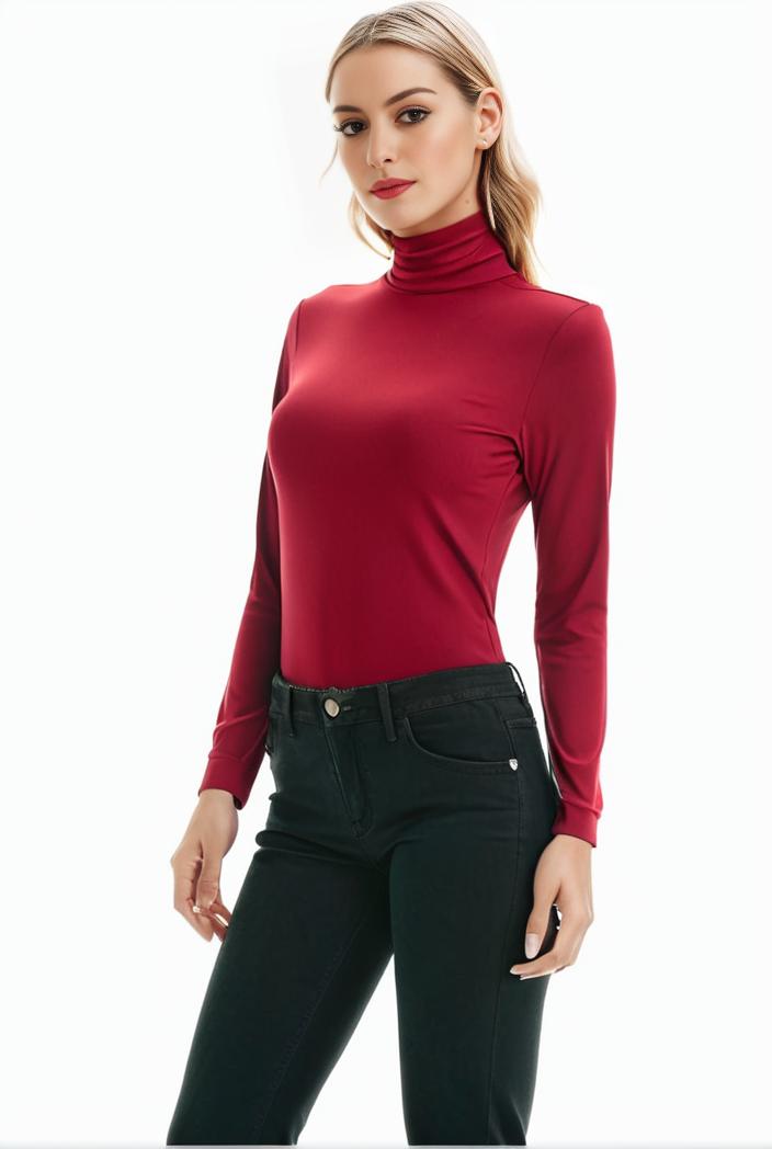 3 sets of turtleneck tees comfy long sleeve shirt perfect for spring autumn women s apparel 132683