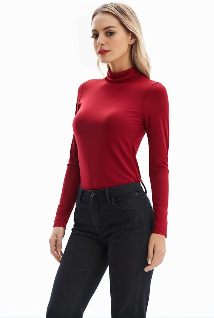 3 sets of turtleneck tees comfy long sleeve shirt perfect for spring autumn women s apparel 132684