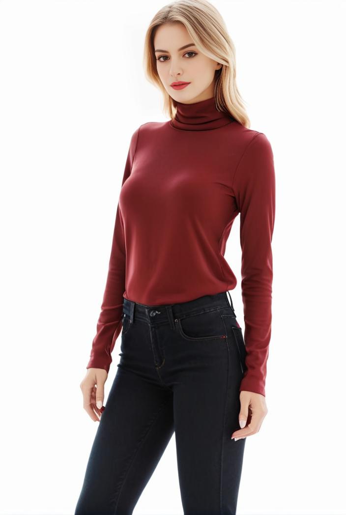 3 sets of turtleneck tees comfy long sleeve shirt perfect for spring autumn women s apparel 132685