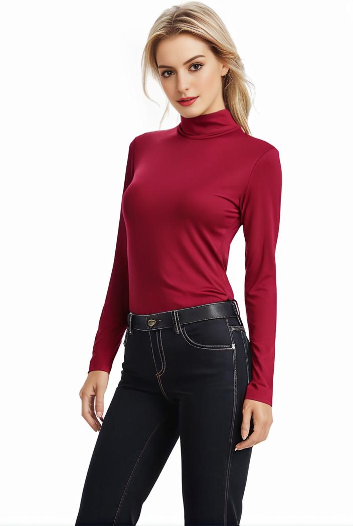 3 sets of turtleneck tees comfy long sleeve shirt perfect for spring autumn women s apparel 132687