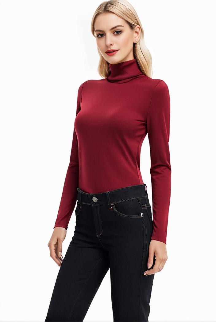 3 sets of turtleneck tees comfy long sleeve shirt perfect for spring autumn women s apparel 132689