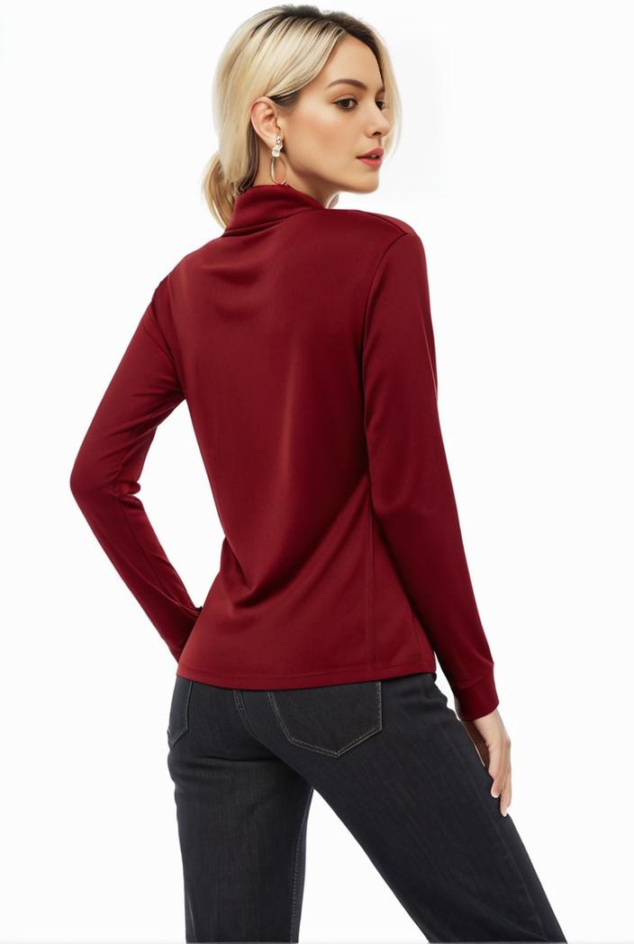 3 sets of turtleneck tees comfy long sleeve shirt perfect for spring autumn women s apparel 132700