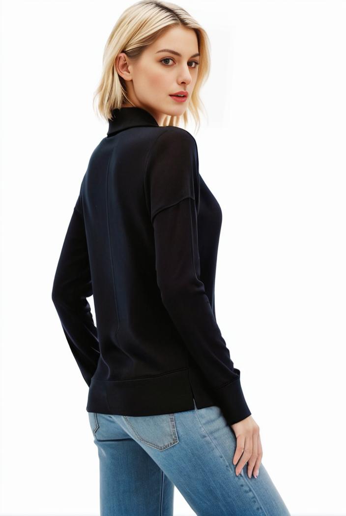 3 sets of turtleneck tees comfy long sleeve shirt perfect for spring autumn women s apparel 132707