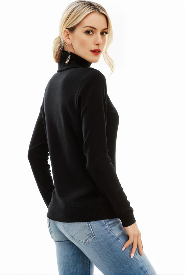 3 sets of turtleneck tees comfy long sleeve shirt perfect for spring autumn women s apparel 132708