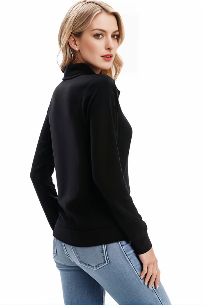 3 sets of turtleneck tees comfy long sleeve shirt perfect for spring autumn women s apparel 132709