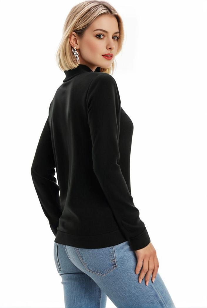 3 sets of turtleneck tees comfy long sleeve shirt perfect for spring autumn women s apparel 132712