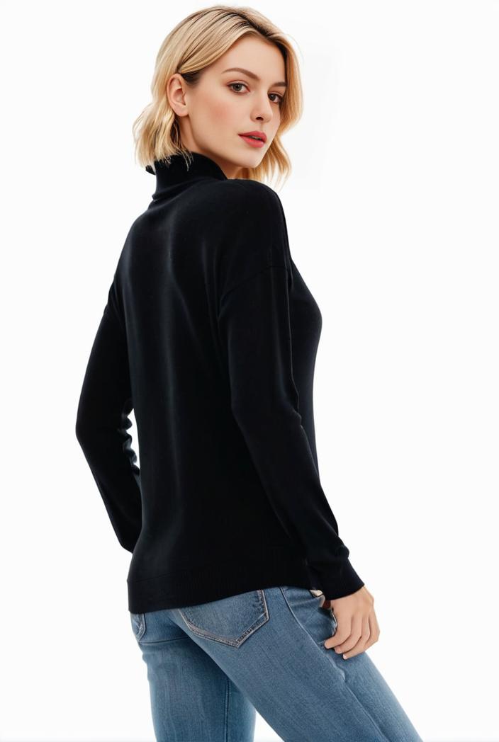 3 sets of turtleneck tees comfy long sleeve shirt perfect for spring autumn women s apparel 132713