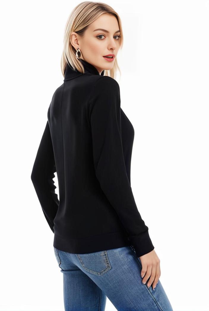 3 sets of turtleneck tees comfy long sleeve shirt perfect for spring autumn women s apparel 132714