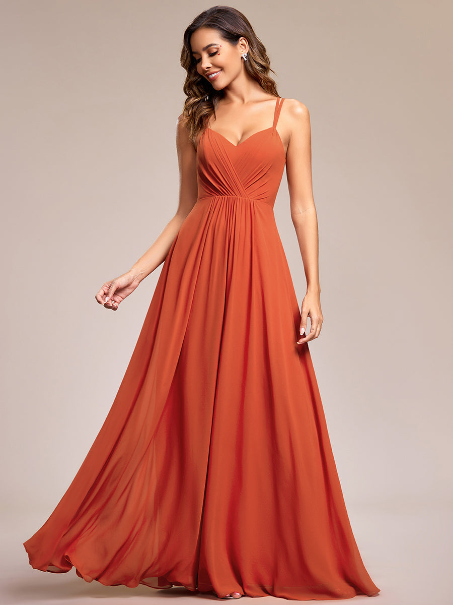 Wholesale Chiffon Bridesmaid Dress with Lace V-Back