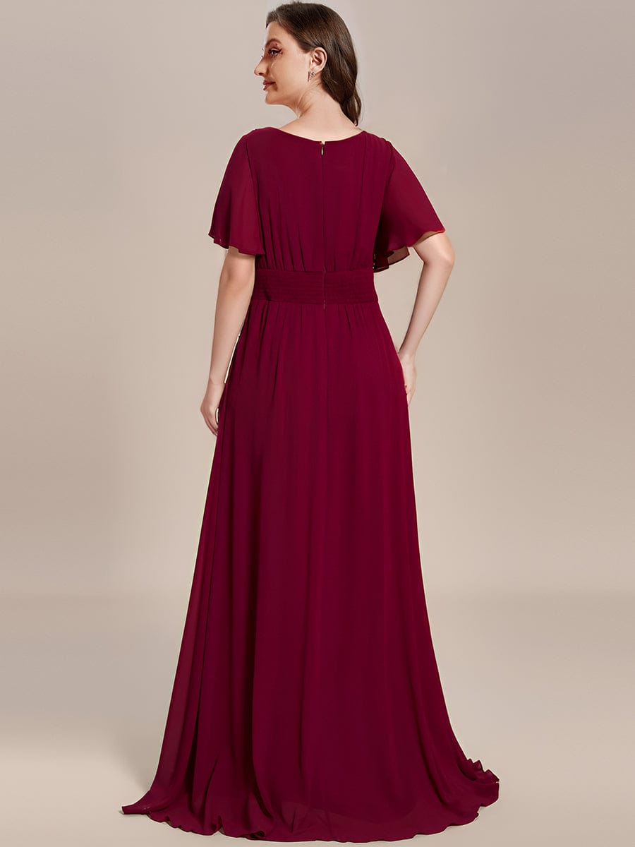 Elegant Chiffon Pleated A-Line Round Neck Bridesmaid Gown